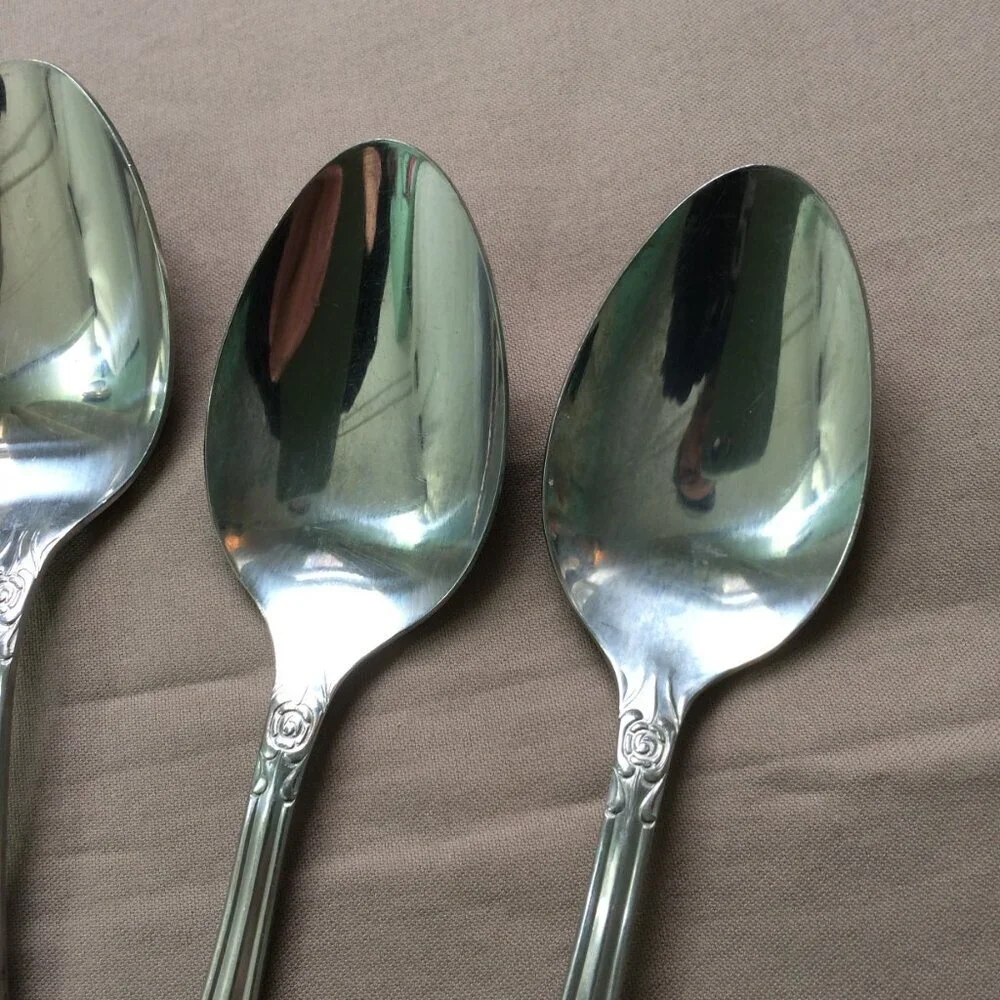 Rogers Lisette Vintage Flatware Silverware 4 Teaspoons Stainless Steel Korea